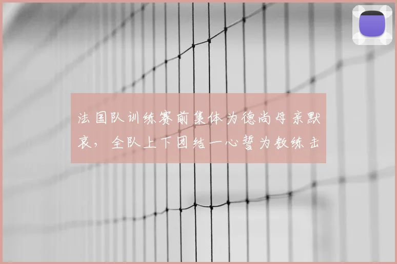 法国队训练赛前集体为德尚母亲默哀，全队上下团结一心誓为教练击败挪威队